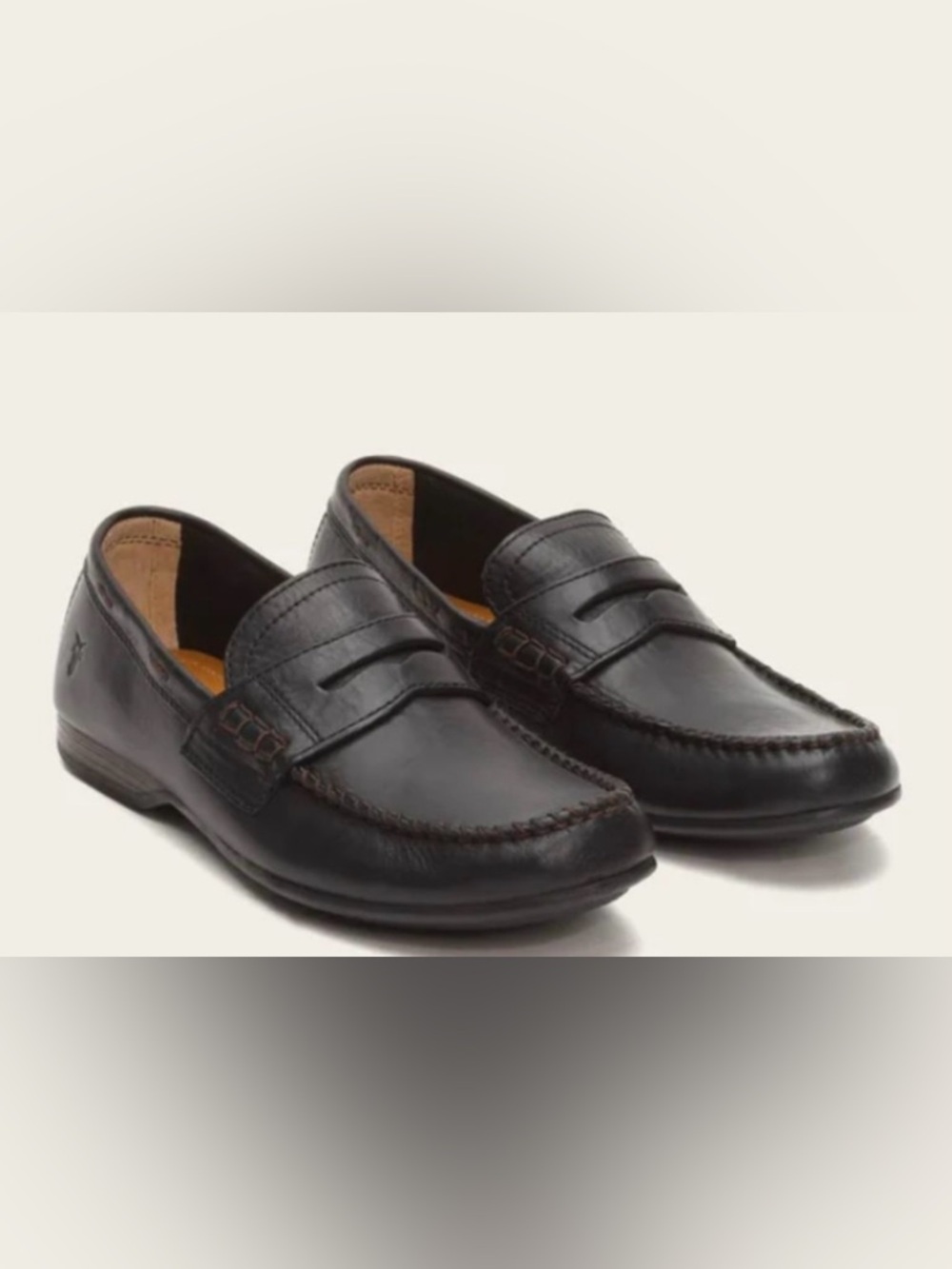 Frye Lewis Leather Loafers Moccasins ln Black Size 11